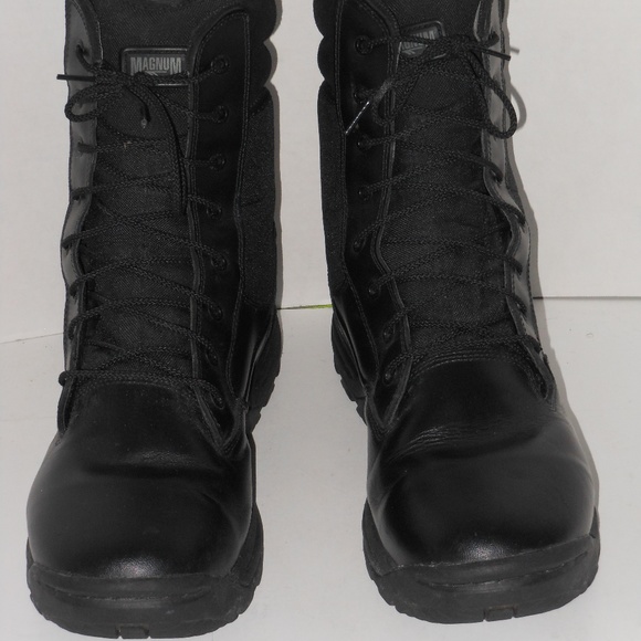 MAGMUM TECHNOLOGY BLACK LEATHER ANKLE BOOT SIZE 12 - Picture 7 of 10